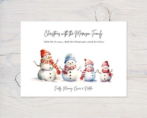 Personalisierter Weihnachtsschneemann Familiendruck S332 - Bild 1 von 12