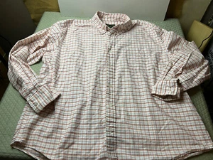 Eddie Bauer Button Down Shirt Mens XL Orange/White Check Long Sleeve 100% Cotton - Picture 1 of 8