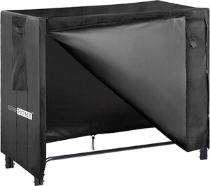5Ft Heavy Duty Indoor Outdoor Firewood Storage Log Rack w/ Cover Combo Set Black - Picture 1 of 7