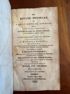 1837 Botanic Physician, Madisonville TENNESSEE Medical Rarity Herbal Remedies TN - Picture 1 of 3