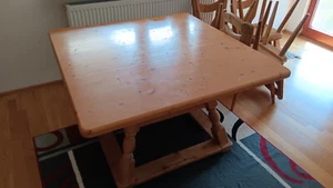 großer Esstisch, Jogltisch mit Schublade, Massivholztisch mit 6 Stühlen - Bild 1 von 7