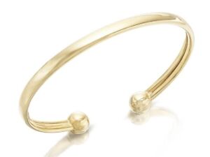F.Hinds Womens Jewellery 9ct Yellow Gold Torc Bangle Bracelet