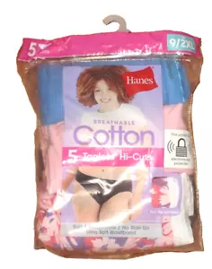 NUOVO Hanes 5 paia di mutandine in cotone traspirante senza etichette taglio alto taglia junior 9/2XL - Foto 1 di 2