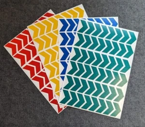 SHEET REFLECTIVE LARGE CHEVRONS STICKERS - A5 SHEET - CHOOSE YOUR COLOUR - Picture 1 of 6