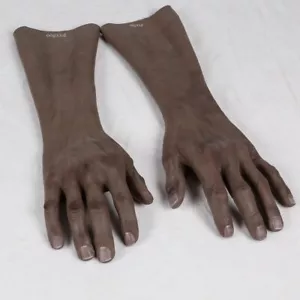 Silicone gloves with realistic black skin / Black artificial limb gloves/ gloves - Picture 1 of 13