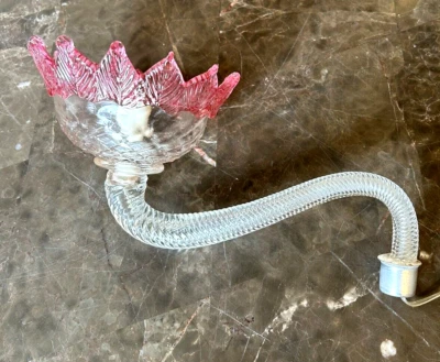 DE COLECCIÓN ARAÑA DE CRISTAL VENECIANO DE MURANO 12" FLOR ENCHUFE BRAZO REPUESTO ROSA Foto 1 de 4