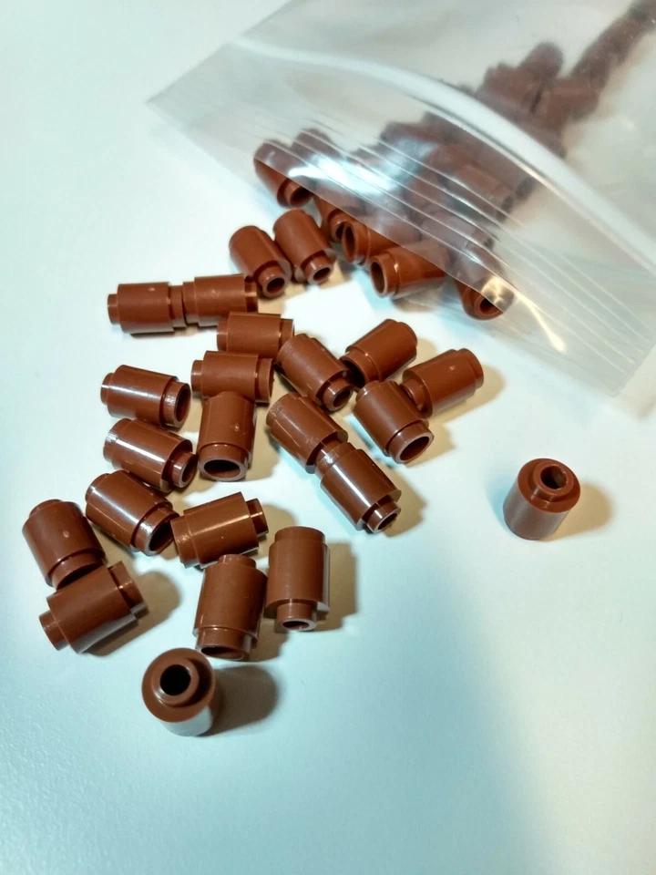 3062B NUEVO Marrón Rojizo 1X1 LADRILLO REDONDO--50* PIEZAS--Personalizado y Compatible Foto 1 de 1