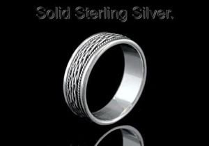 SIZE 11 Solid Sterling Silver Promise Engagement Wedding Thumb Men Ring 2R-241 - Picture 1 of 9