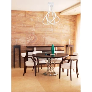 WHITE MODERN LED KITCHEN ISLAND LIVING DINING ROOM FLUSH MOUNT FIXTURE 3 LIGHT - Picture 1 of 12