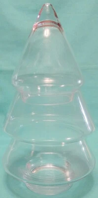 LARGE Glass Christmas Tree 12” TALL 6.5” DIAMETER Home Déco - Image 1 of 4