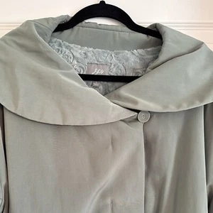 J Jill Embroidered Jacket Shawl Collar Button Up Coat Sage Green L - Picture 1 of 11