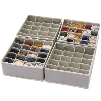Set Of 4 Foldable Cloth Storage Box Closet Dresser Drawer Organizer Fabric Baske - Image 1 of 4