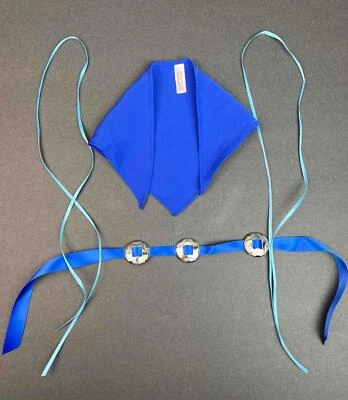 American Girl Kaya blue Scarf/Kerchief Belt Hair Ribbons to Jingle Dress Retired - Image 1 of 4