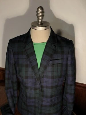 J. Blazer Crew Schoolboy para mujer talla 6 forrado mezcla de lana 77388 negro, verde, azul marino Foto 1 de 4