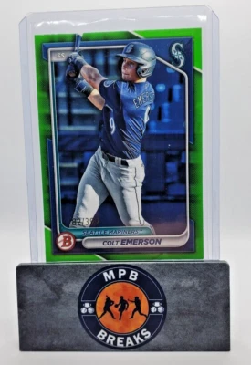 2024 Bowman Colt Emerson #BP-10 NEON GREEN BORDER 182/399 - Seattle Mariners - Image 1 of 3