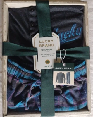 Lucky Brand Men's Small 2-Pc Pajama Henley and Flannel Pant Set - Image 1 of 4
