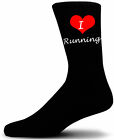 I Love Running Socks.  Black Cotton Socks.