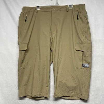 Men's Long Cargo Shorts Size 40 Khaki Below Knee Outdoor Hiking Pant Stretch - Image 1 of 4