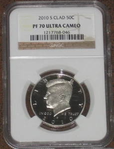 2010 S Clad Proof JFK Kennedy Half Dollar NGC PF70 UCAM PR 50c - Bild 1 von 2