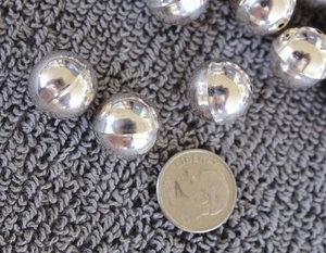 Larger 14mm Bench Made Beads Sterling Silver with Seam - Picture 1 of 5