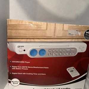 NEW GPX Undercabinet CD Radio with Remote Control MP3 Line Input Timer  Clock - Picture 1 of 12
