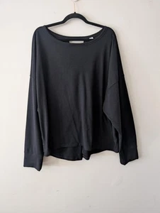 Ancien sweat femme bleu marine noir manches longues taille XXL Activewear trou de serrure dos - Photo 1/6