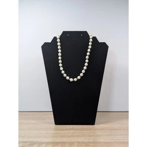 White Beaded Necklace 20 Inch – Classic Round Bead Fashion Jewelry - Picture 1 of 1