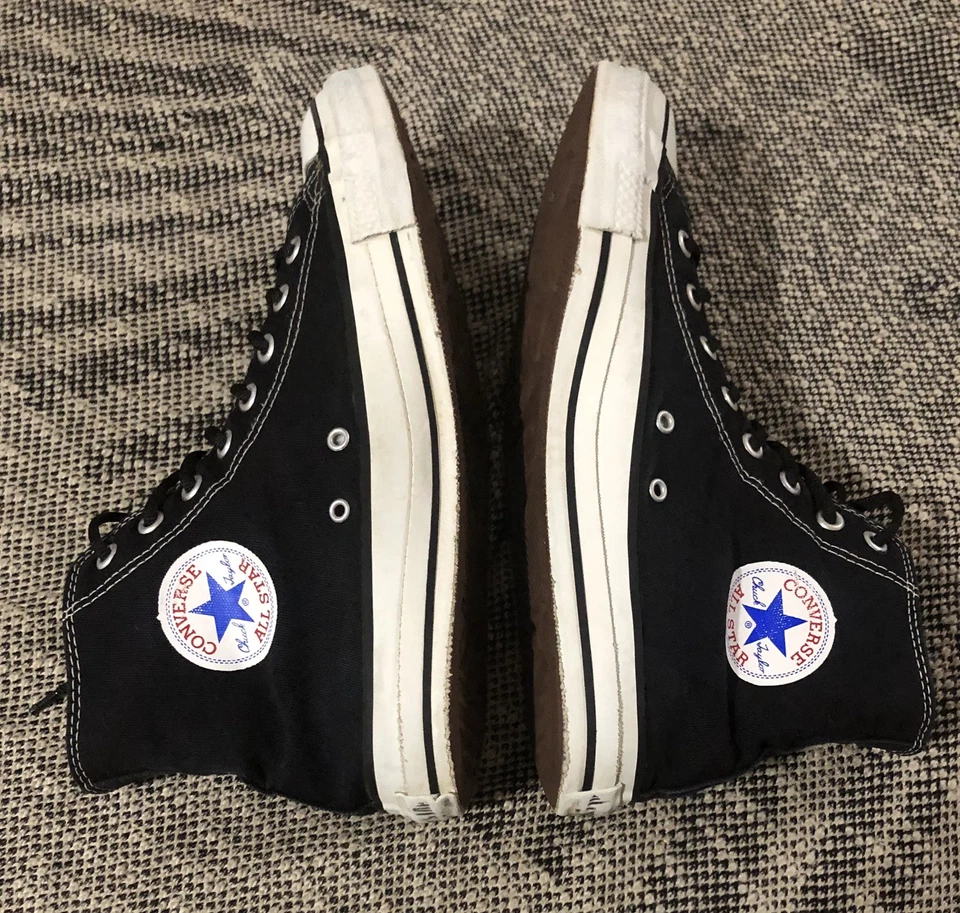 vintage 90s converse all stars high top black sneakers Made in USA Sz 10.5 Men’s - Image 1 of 4