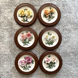 Set of 6 The Franklin Mint Heirloom The Roses of Capodimonte Ltd Edition Plates - Picture 1 of 14