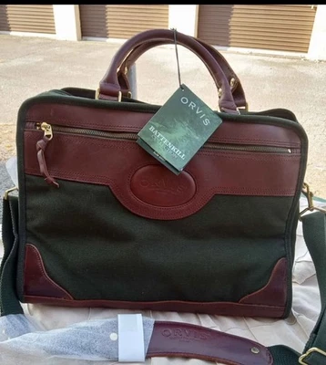 Orvis Battenkill Green Canvas Leather Slim Brief NWT - Image 1 of 4