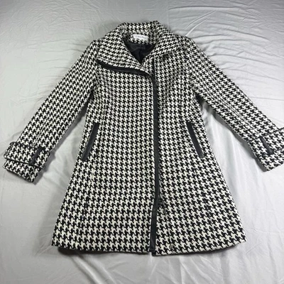 Calvin Klein Modern Black/White Houndstooth Women's Coat size 8 Gorgeous - Image 1 of 4
