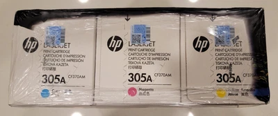 Genuíno HP 305A Tri-Pack CF370AM CE411A CE412A CE413A Novo em Embalagem Selada - Imagem 1 de 4