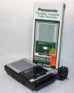 📼 Vintage Panasonic Slimline Cassette Tape Recorder RQ2103 – 1986 Original Box - Picture 1 of 24