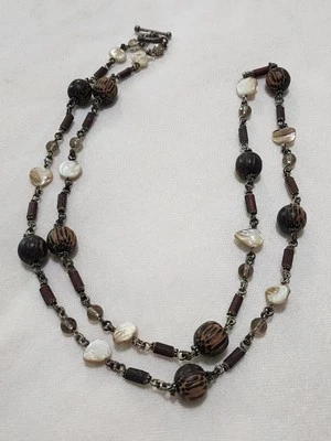 Collar Stephen Dweck Madera y Perla Natural Plata de Ley 925 22" ¡RARO!! Foto 1 de 4