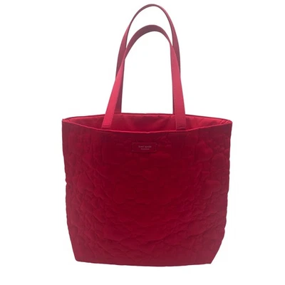 Bolso de Mano Kate Spade Moda Rojo Acolchado Patrón Corazón Foto 1 de 4