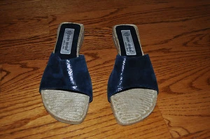 NWOB!! Womens ANDRE ASSOUS Blue Leather Sandals Size 6.5 M ~NICE~MADE IN SPAIN - Picture 1 of 3