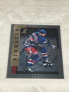 1996-97 PINNACLE BE A PLAYER ALEXANDER KARPOVTSEV FOIL AUTO AUTOGRAPH NY RANGERS