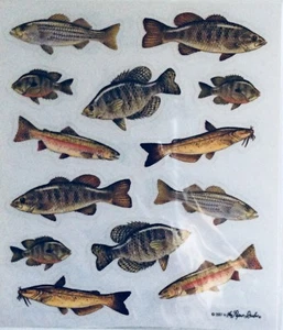 Fish Fishing Scrapbook Craft Stickers - Picture 1 of 1