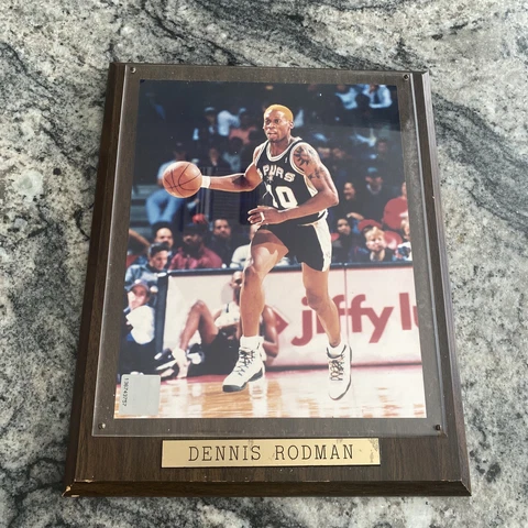 RARE NBA Licensed  Wood WALL PLAQUE Dennis Rodman #10 SPURS SAN ANTONIO 13x10 Z1 Cover