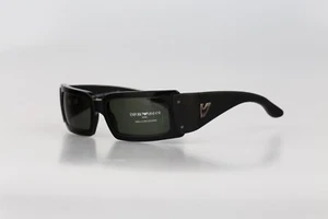 Emporio Armani 622 S 471, Vintage 2000s black unique rectangle wrap sunglasses - Picture 1 of 10