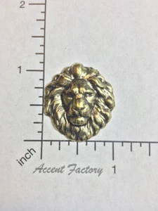 45053 - 2 Pc Medium Lion Head Finding Stamping Brass Ox - Picture 1 of 3