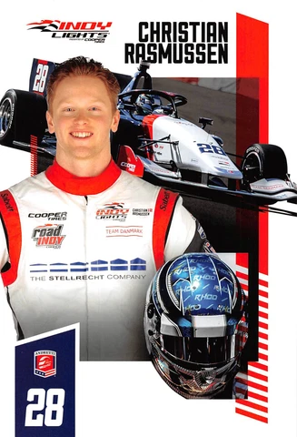 2022 --- CHRISTIAN RASMUSSEN #28  INDY LIGHTS CAR SERIES HANDOUT / POSTCARD Cover