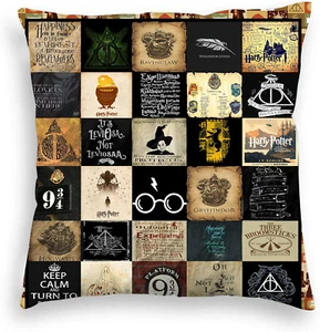 Harry Potter Pillow Case Short Plush Cushion Cover Home Sofa Decor Gift 45*45cm - Picture 1 of 20