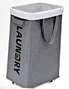 Goodpick Laundry Basket with Wheels, 75L Collapsible Laundry Hamper, Clothes Ham - Picture 1 of 8