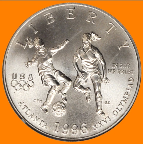 1996-S Olympics Soccer Commemorative ~ UNC Half Dollar ~ BU 50c Cover