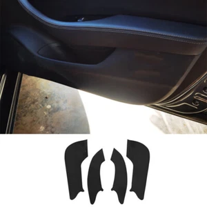 For Cadillac CT5 2020-2024 Leather Black Inner Door Anti-Kick Panel Cover Trim - Picture 1 of 6