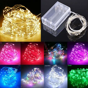 20/30/50/100 LED Battery Micro Rice Wire Copper Fairy String Lights Party Lamp C - Picture 1 of 21