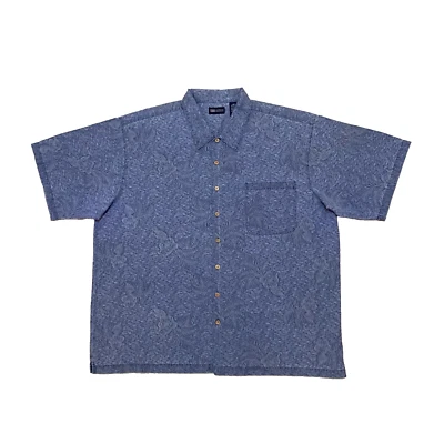 Camisa vintage FADED GLORY para hombre talla 2XL azul estampado floral texturizada hawaiana Foto 1 de 4