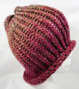 Handgestrickte Mütze Beanie Burgund Grün Braun Teen Herren Damen 100% Acryl #2 - Bild 1 von 4