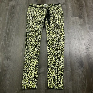 Piper Girls Pants Cheetah Print Skinny Leg Tie Yellow Black Size 14 - Picture 1 of 4